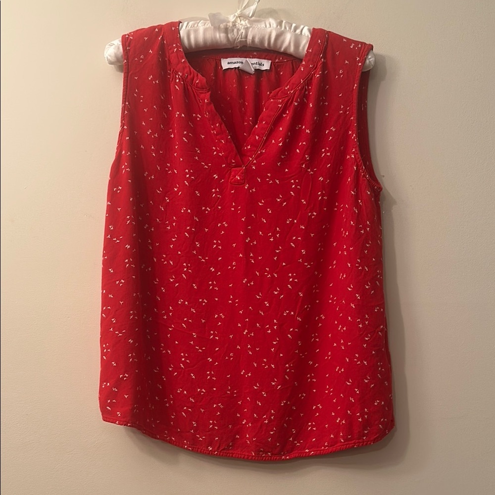 Amazon Red Tank Top with White Pattern
